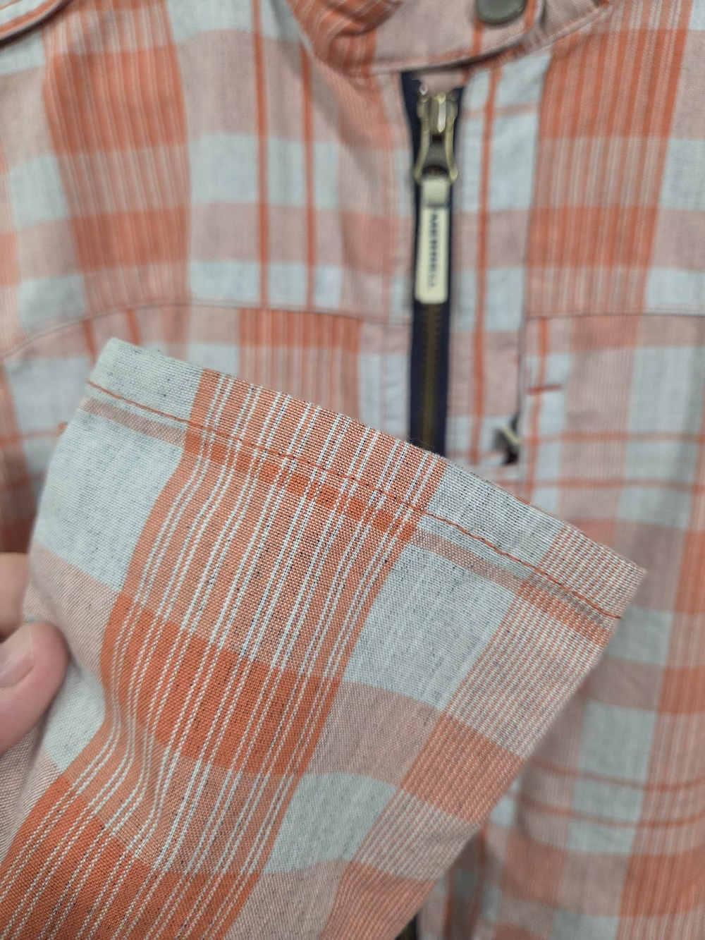 Merrell Orange and White Plaid Zip Jacket - Picture 4 of 8